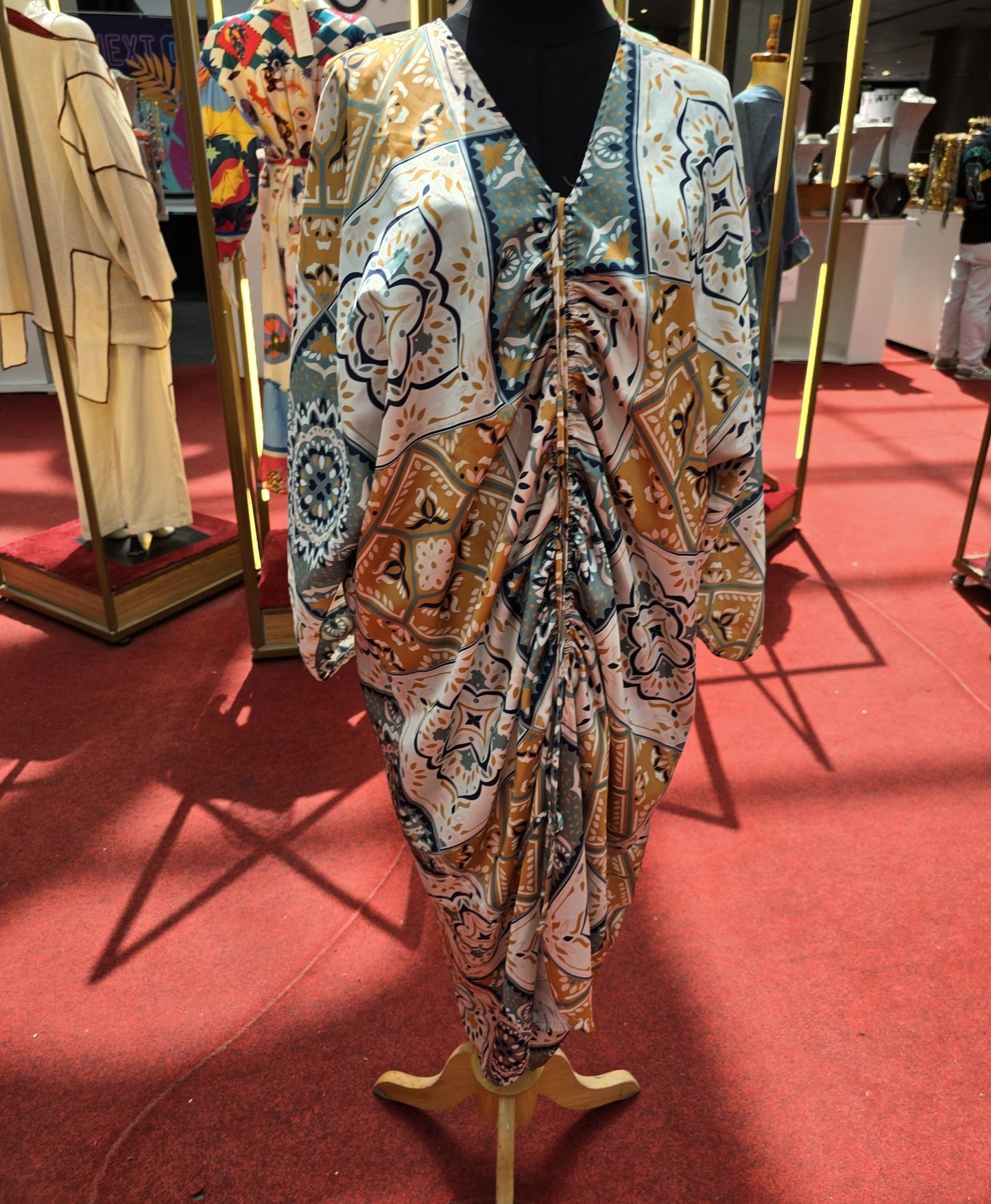 multicolor satin dress