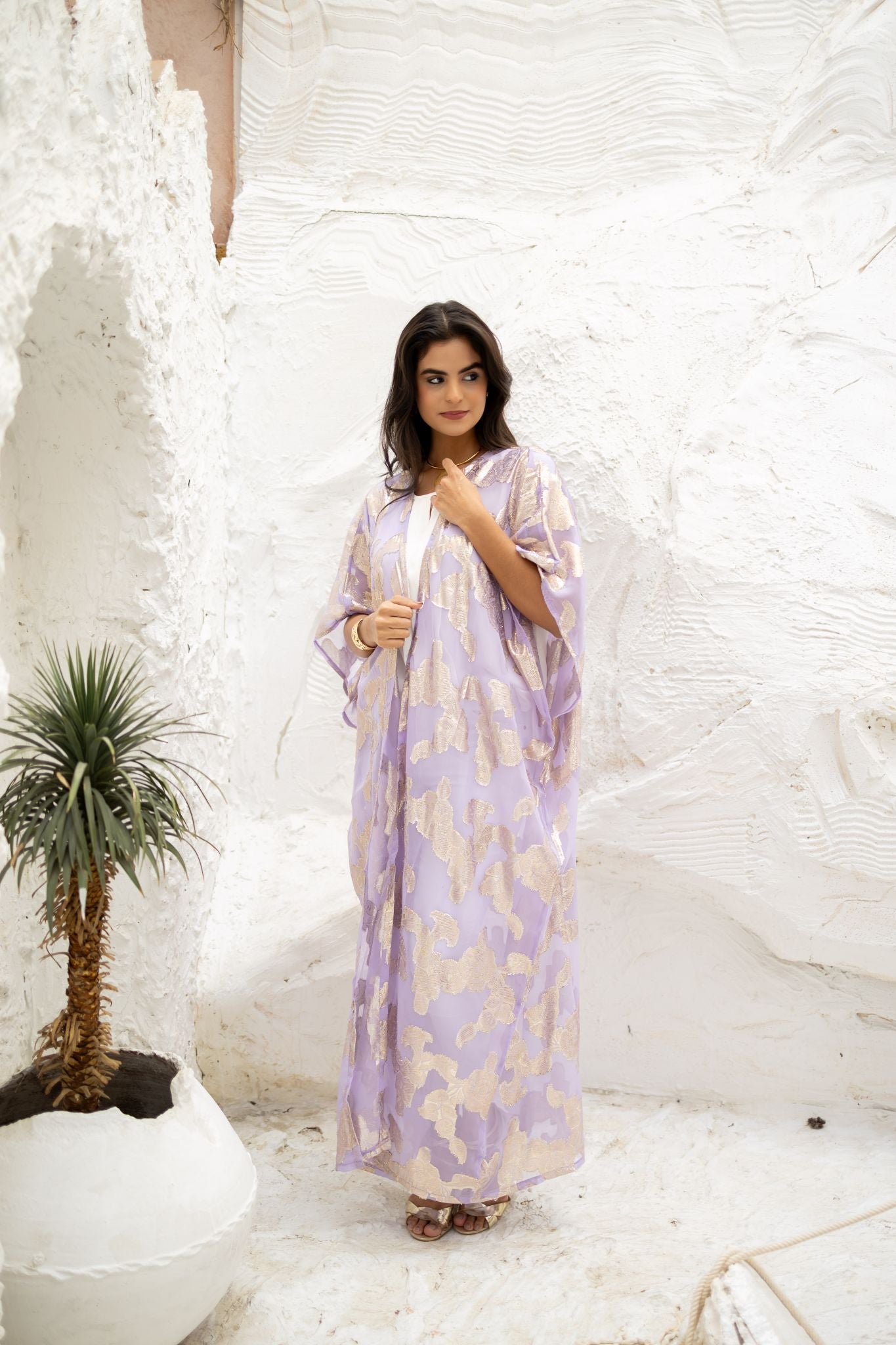 lilac indian chiffon kimono