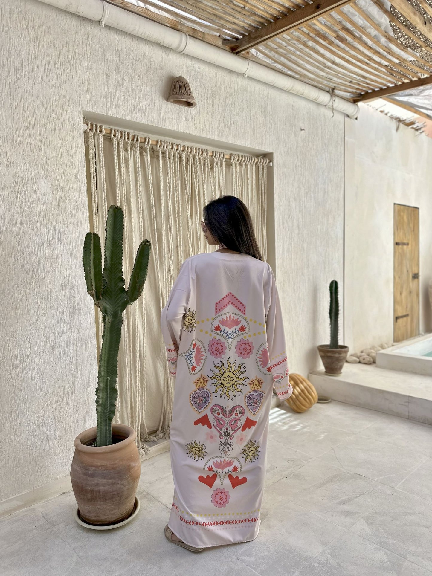 beige solaris long sleeves dress