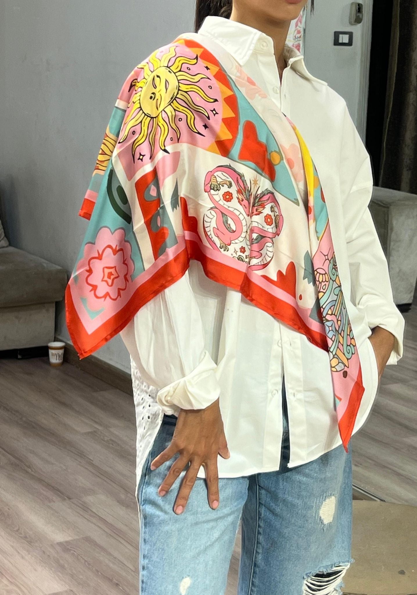 multiwear square scarf