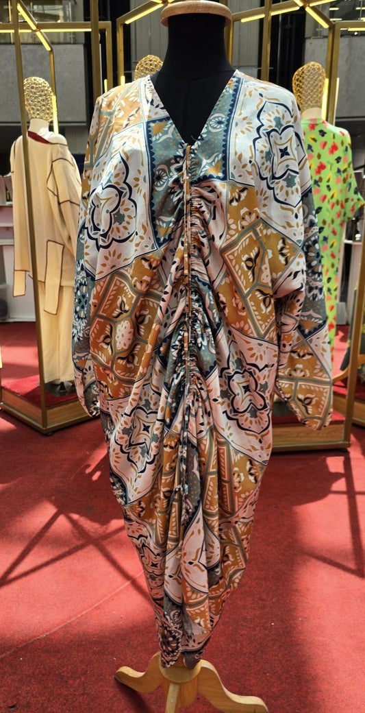 multicolor satin dress