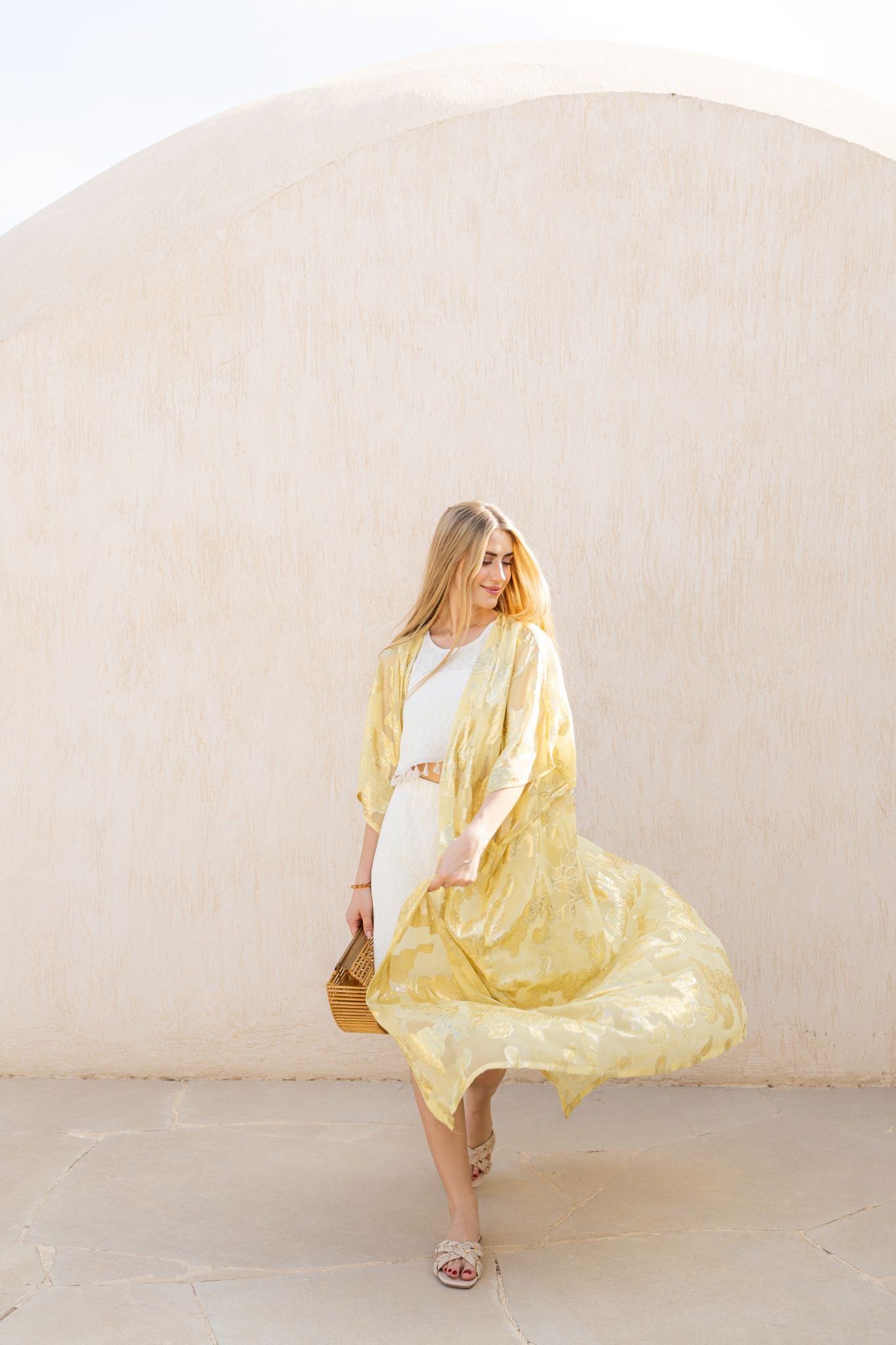 yellow indian chiffon coverup