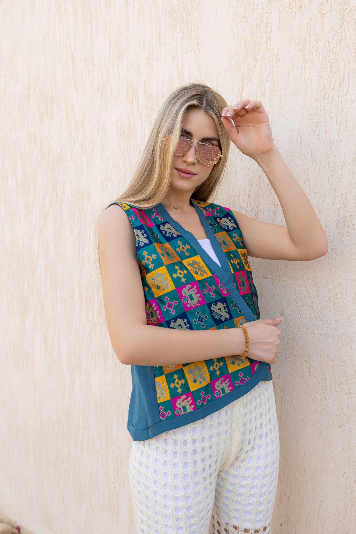 indian blue vest
