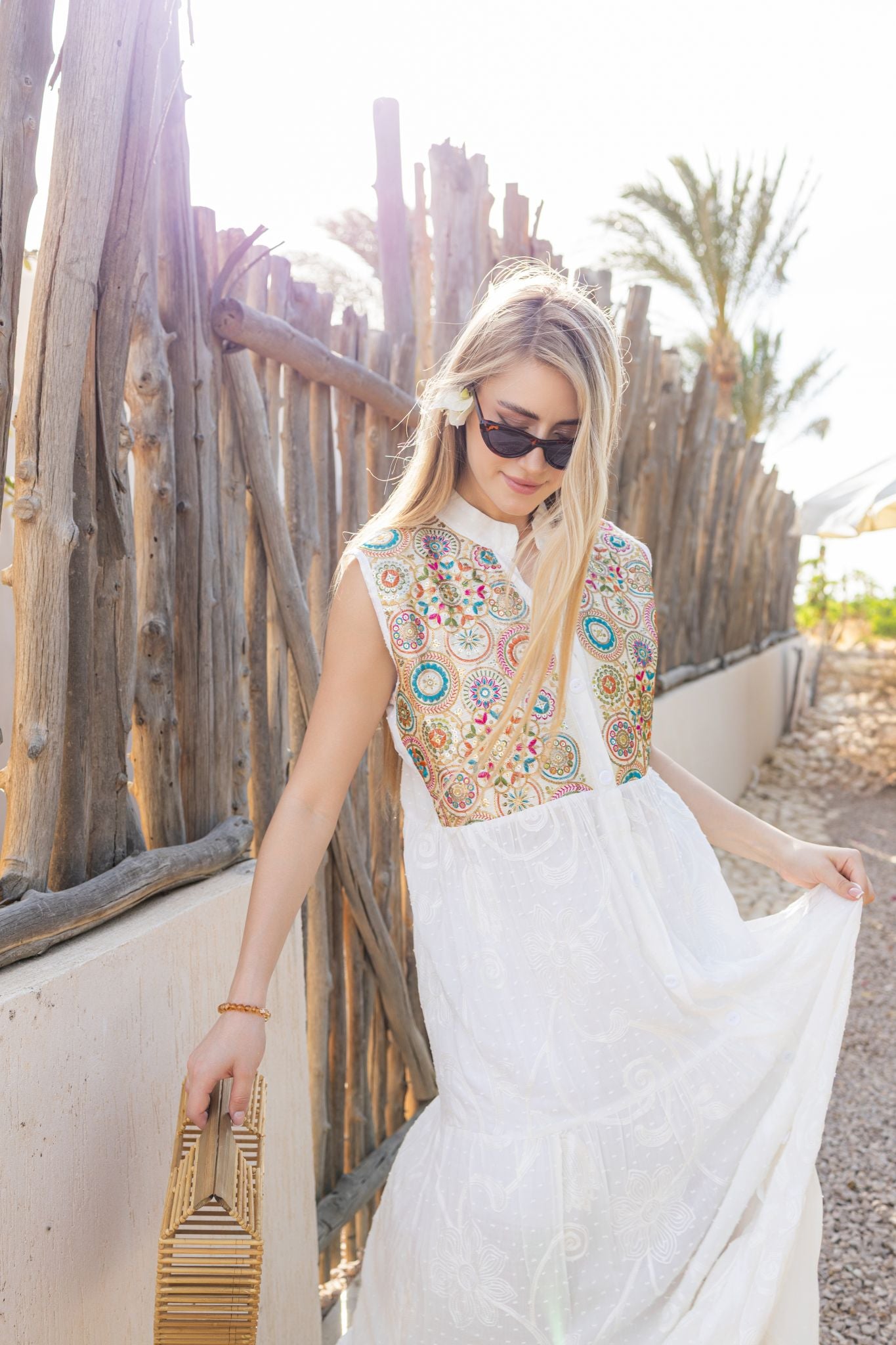 light white summer dress