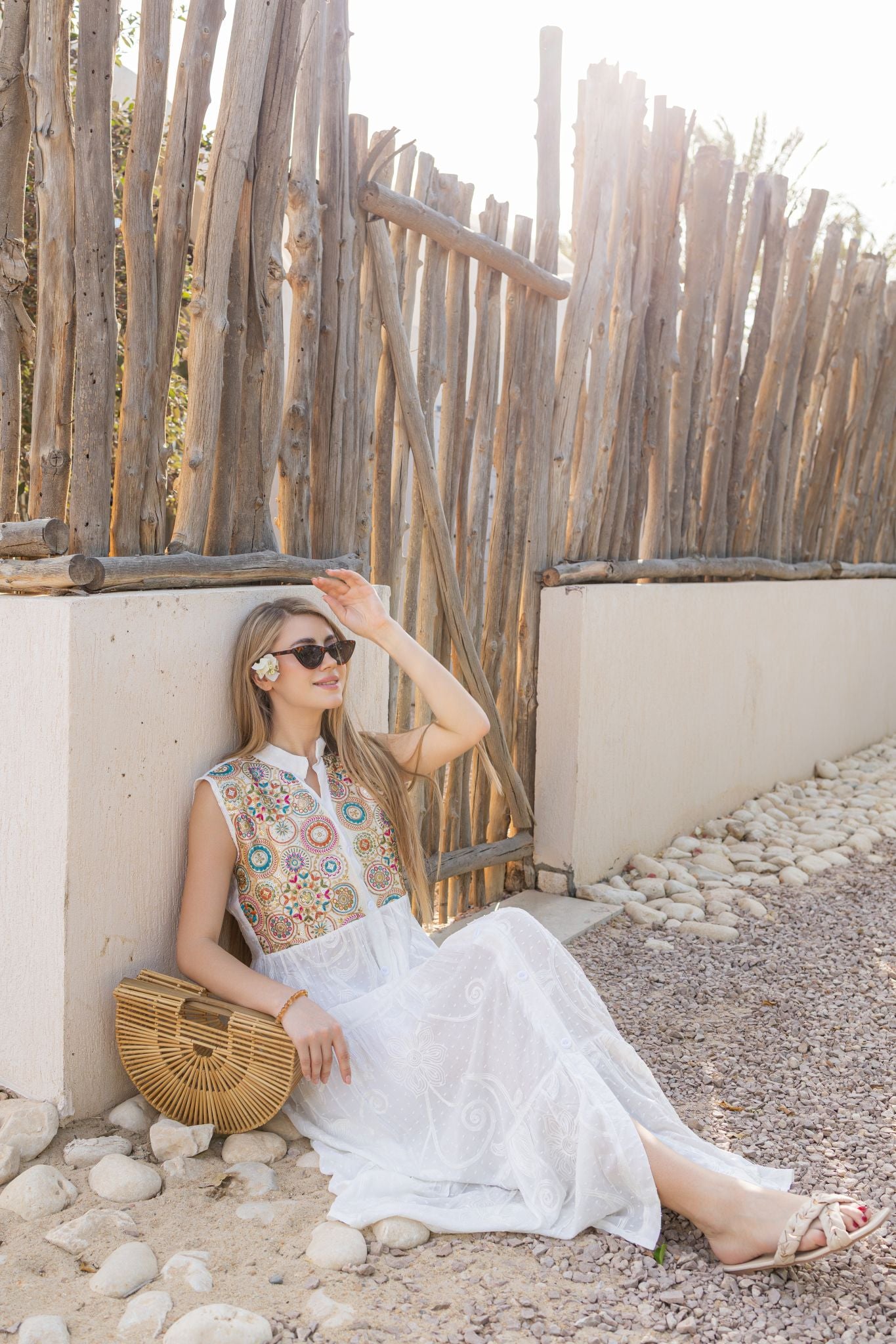 light white summer dress