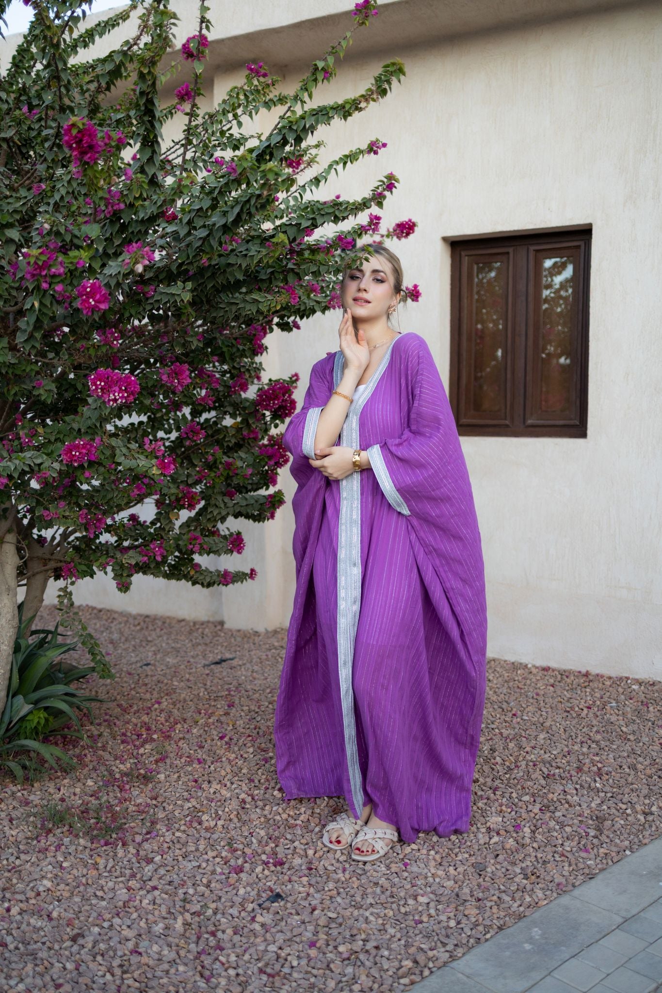 purple morrocan voile dress