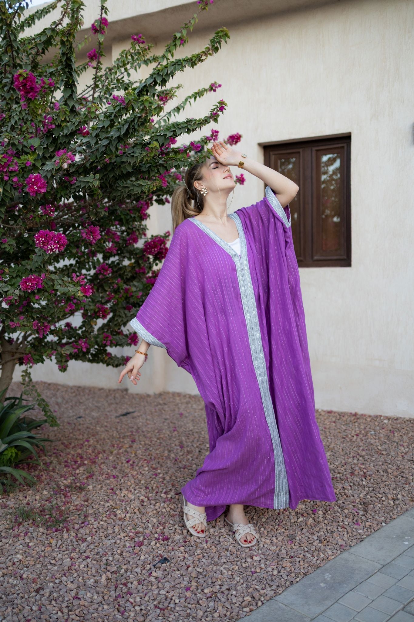 purple morrocan voile dress