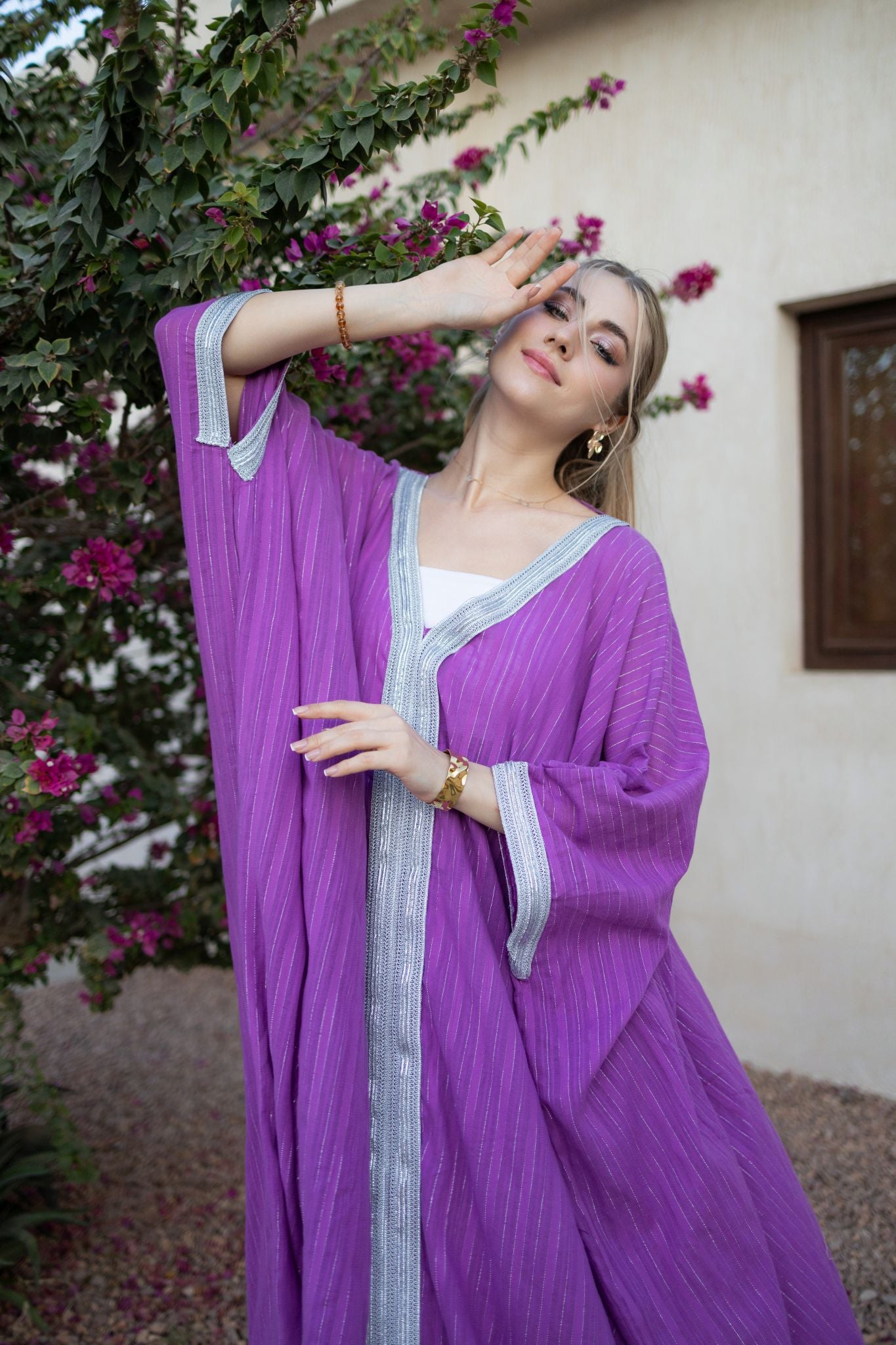 purple morrocan voile dress
