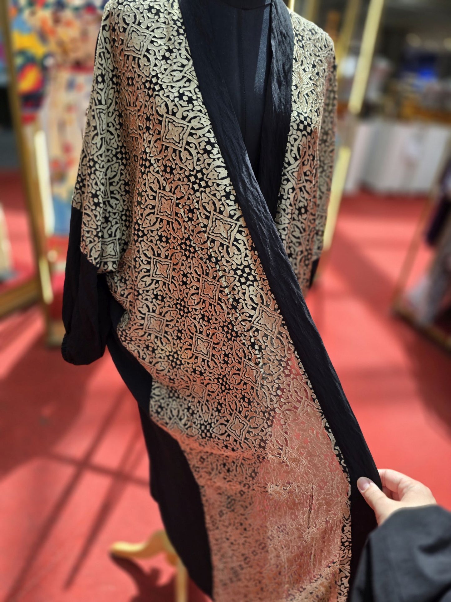 black x gold kimono