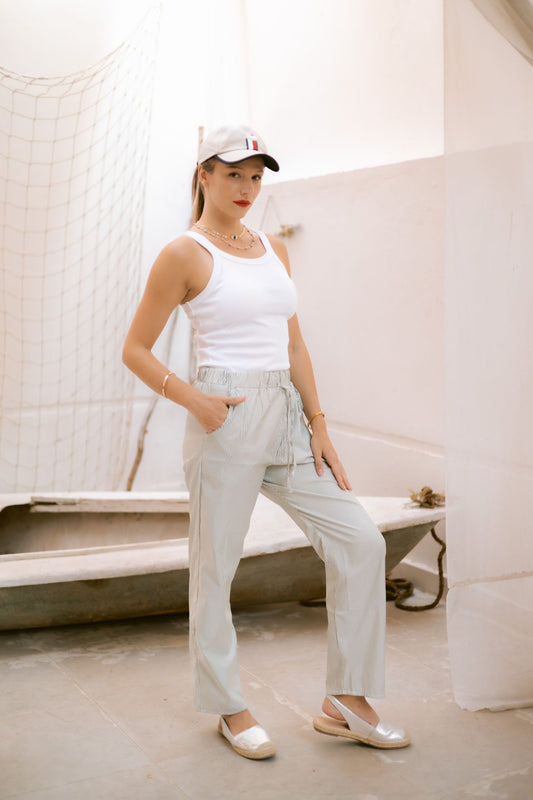 olive stripped pants