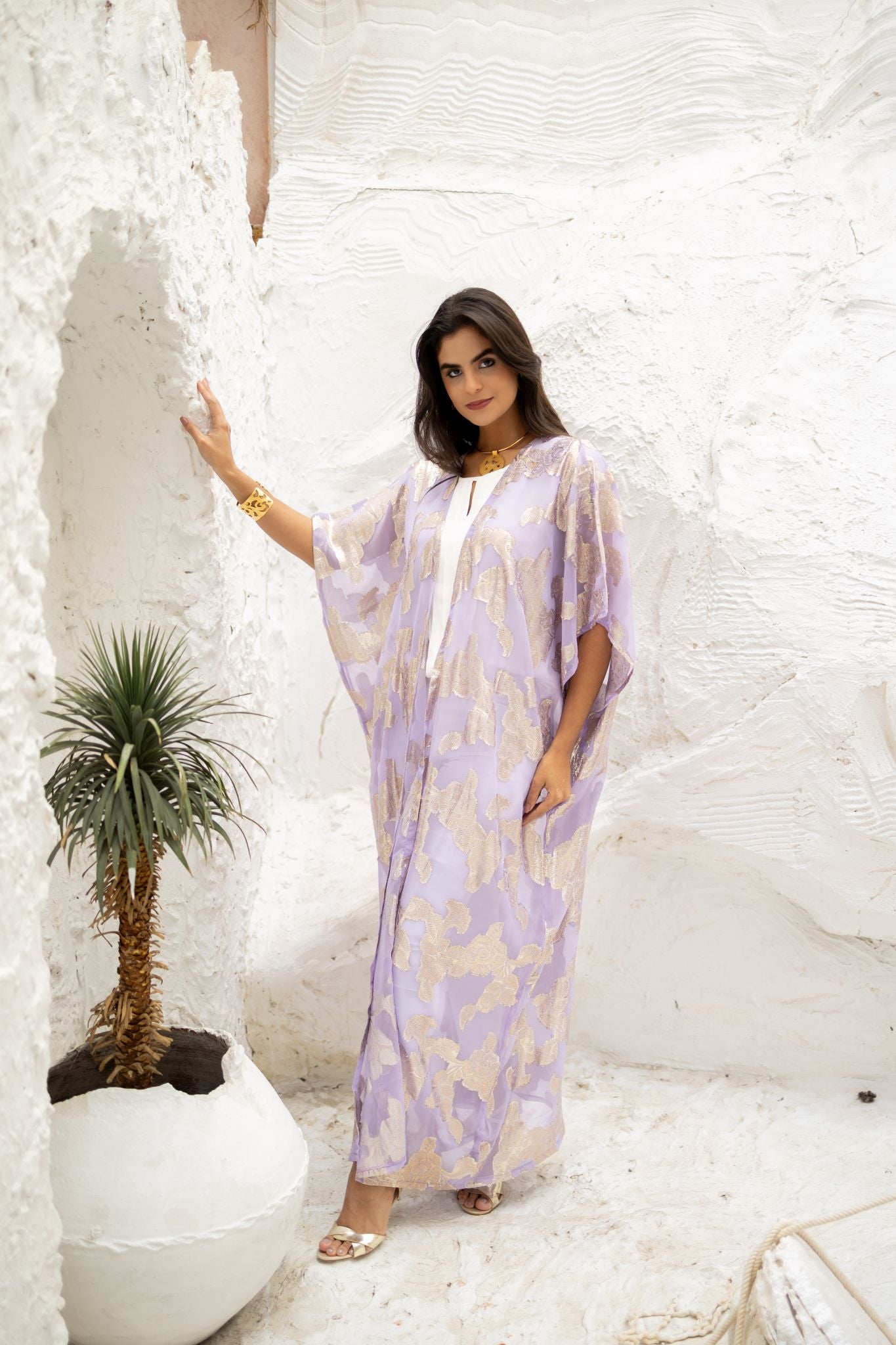 lilac indian chiffon kimono