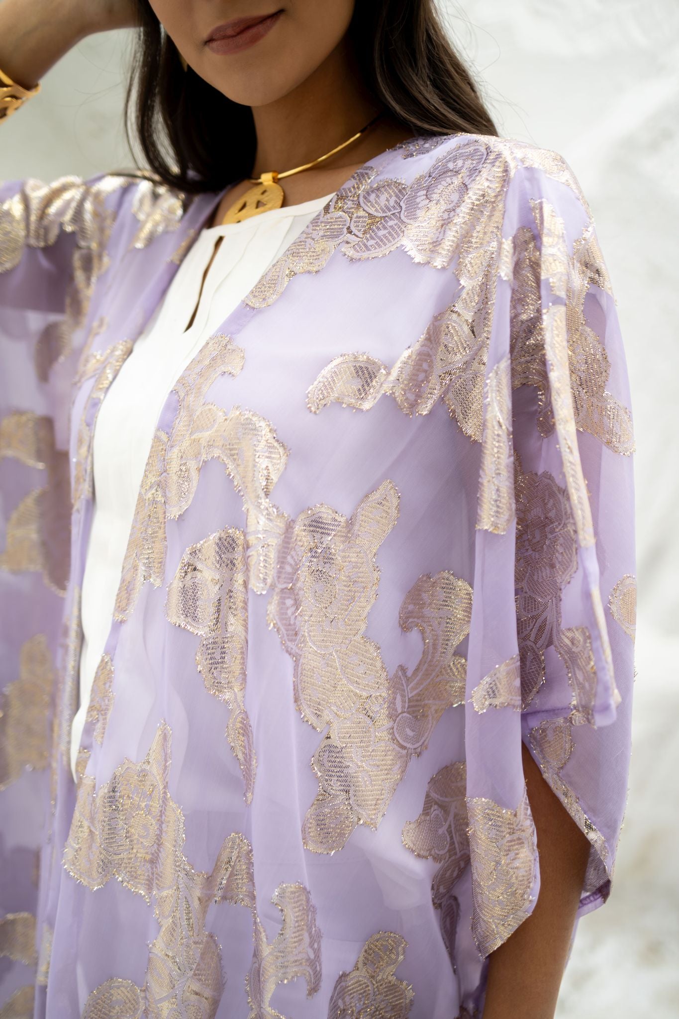 lilac indian chiffon kimono