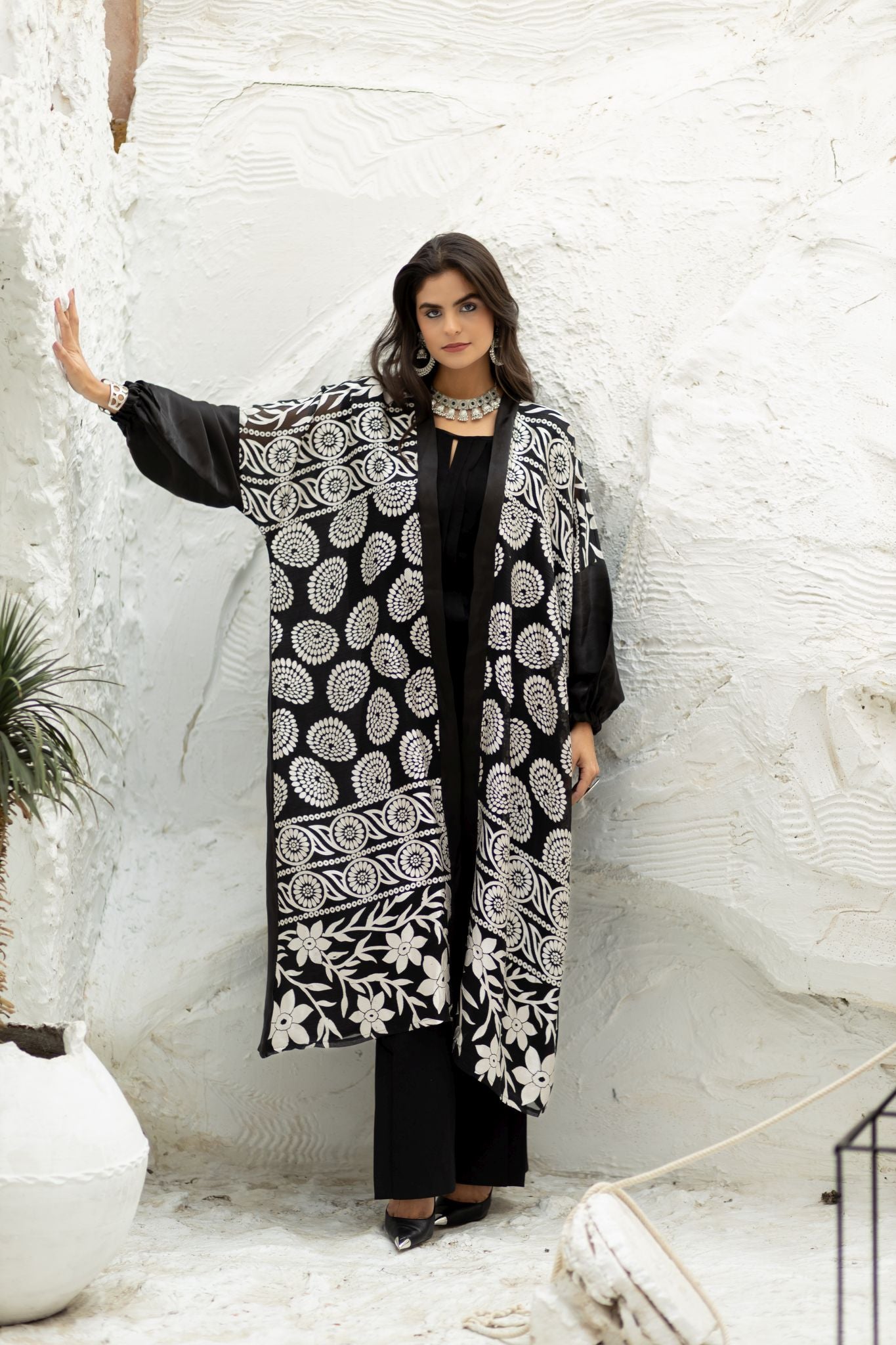 black x silver kimono 1