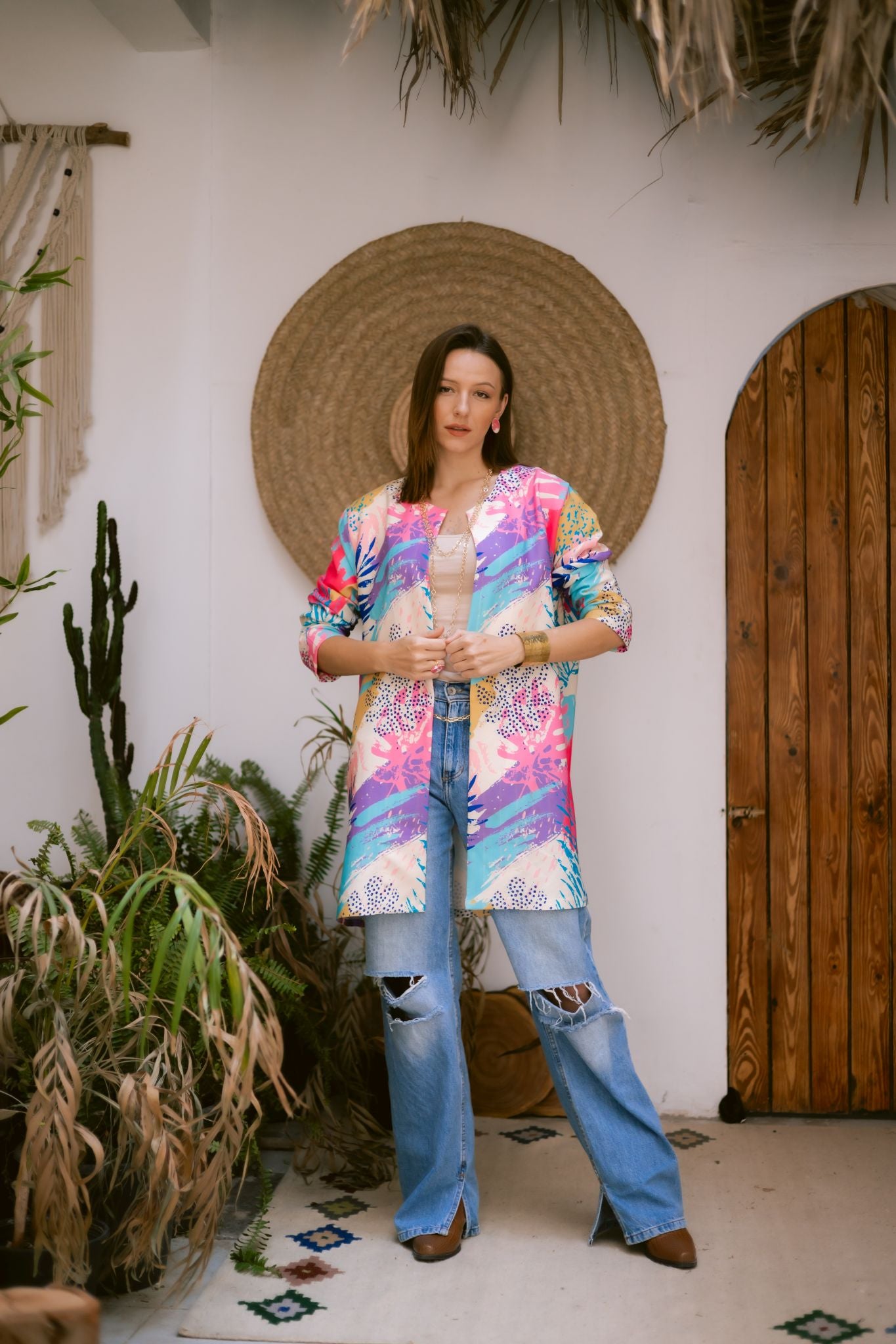 purple x pink jacket