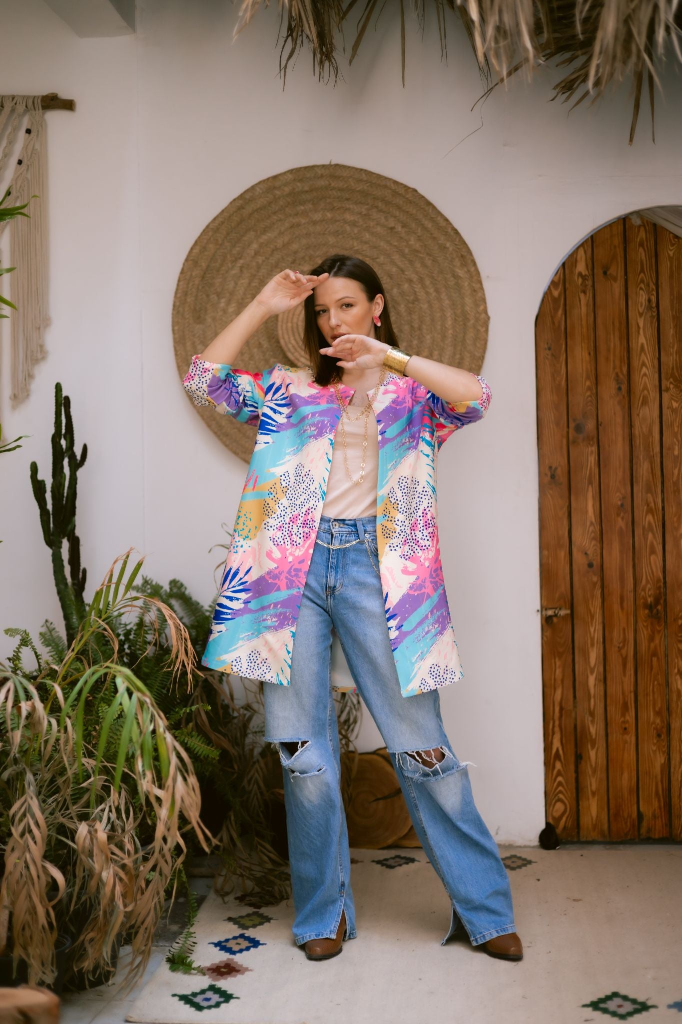 purple x pink jacket