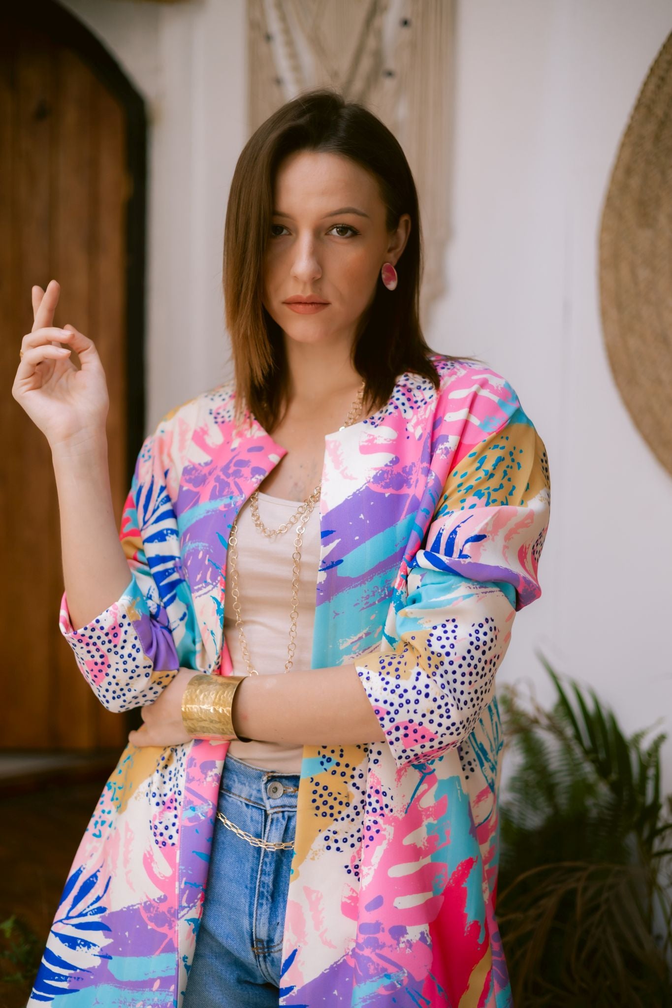 purple x pink jacket