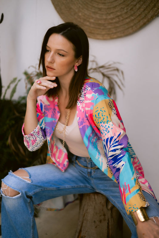 purple x pink jacket