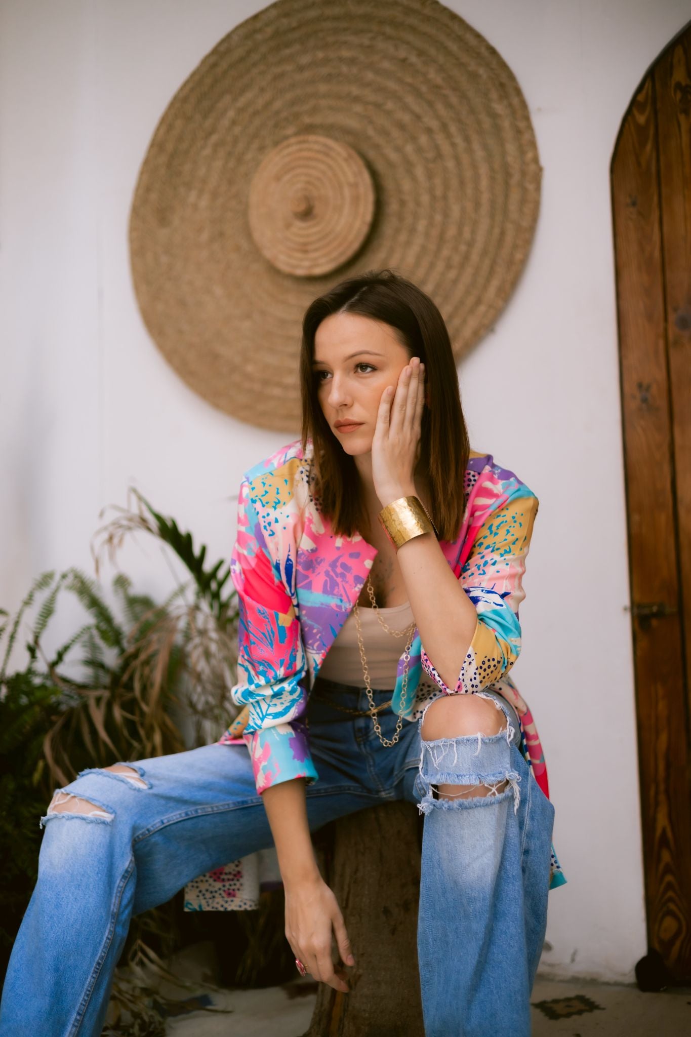 purple x pink jacket