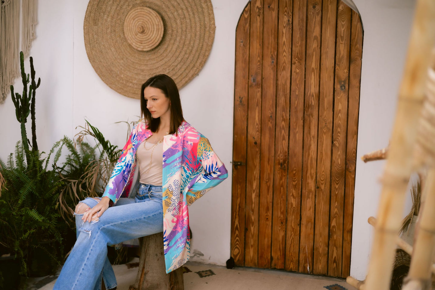 purple x pink jacket