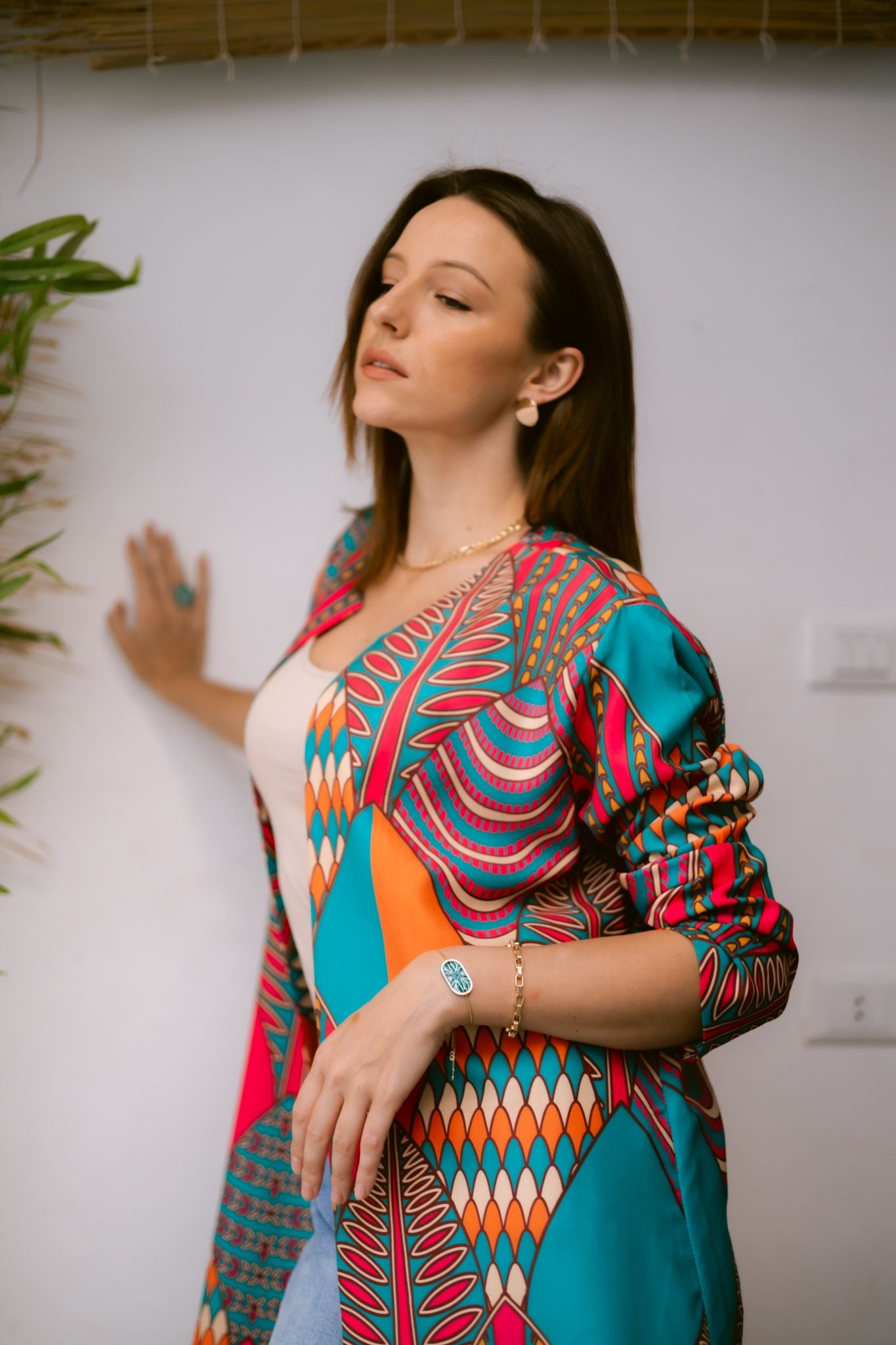 Fushia x blue jacket