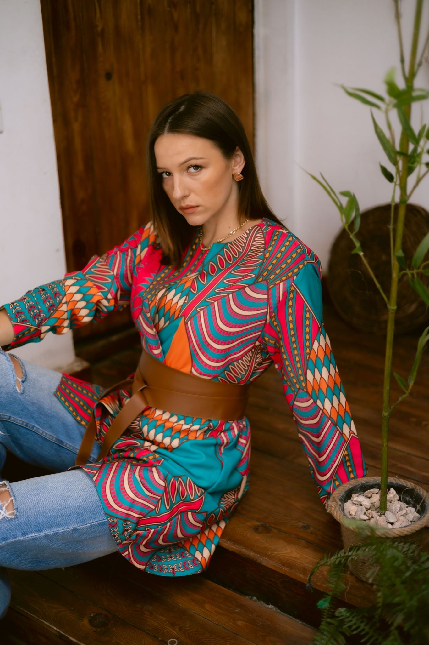 Fushia x blue jacket