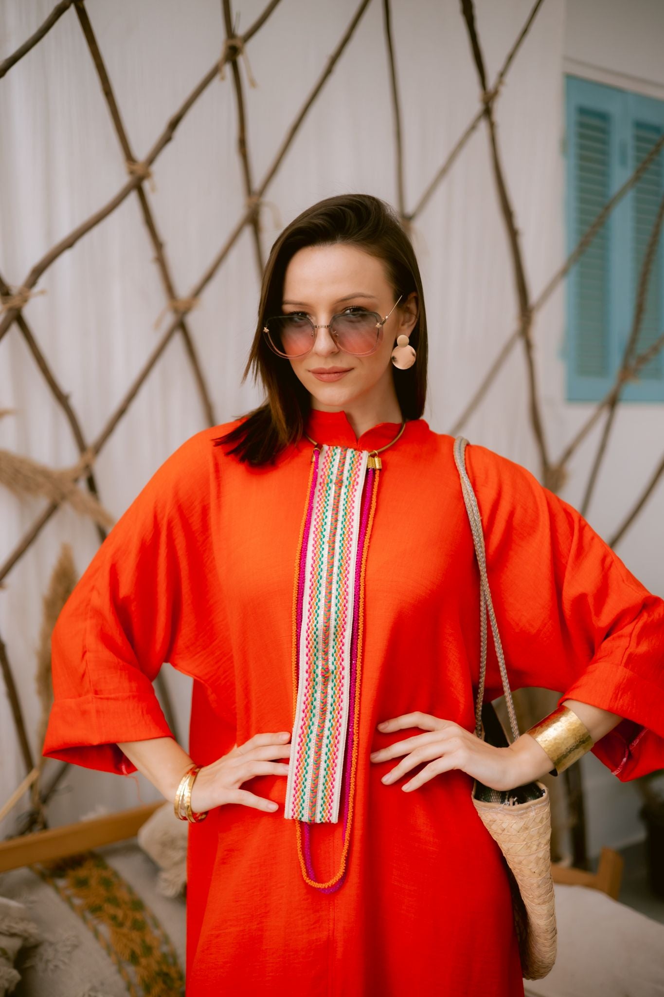 orange dress
