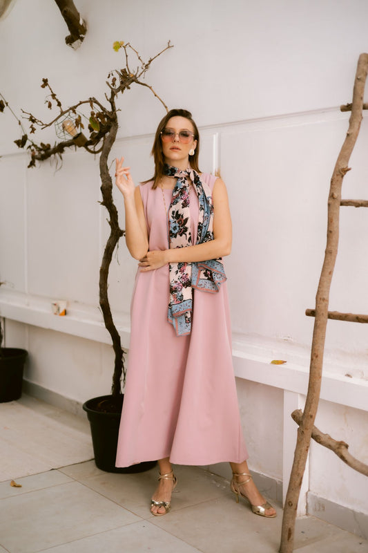 nude sleevless dress