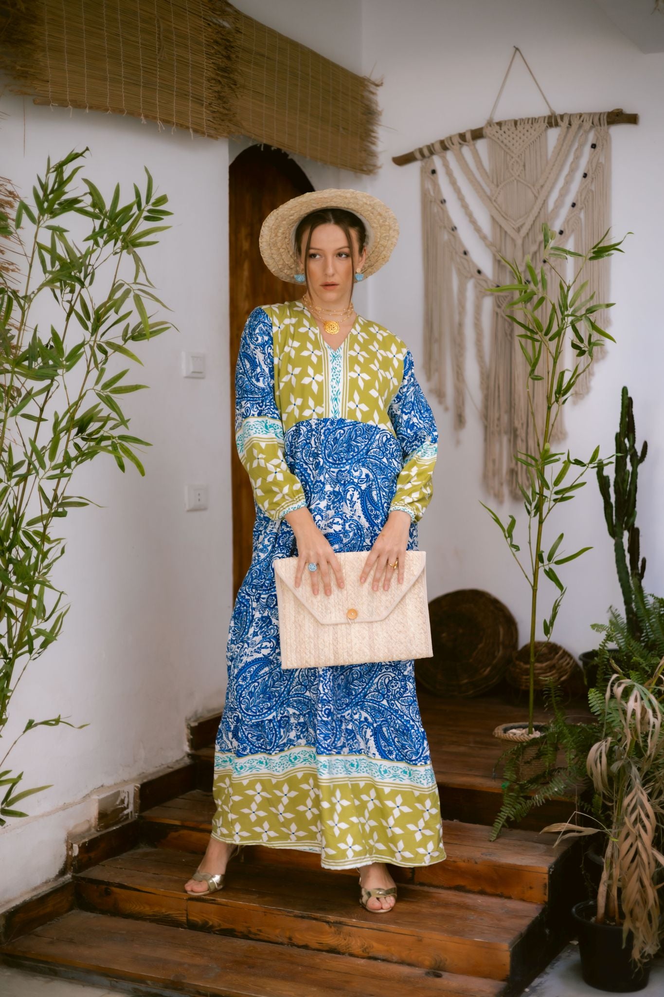 blue x green long dress