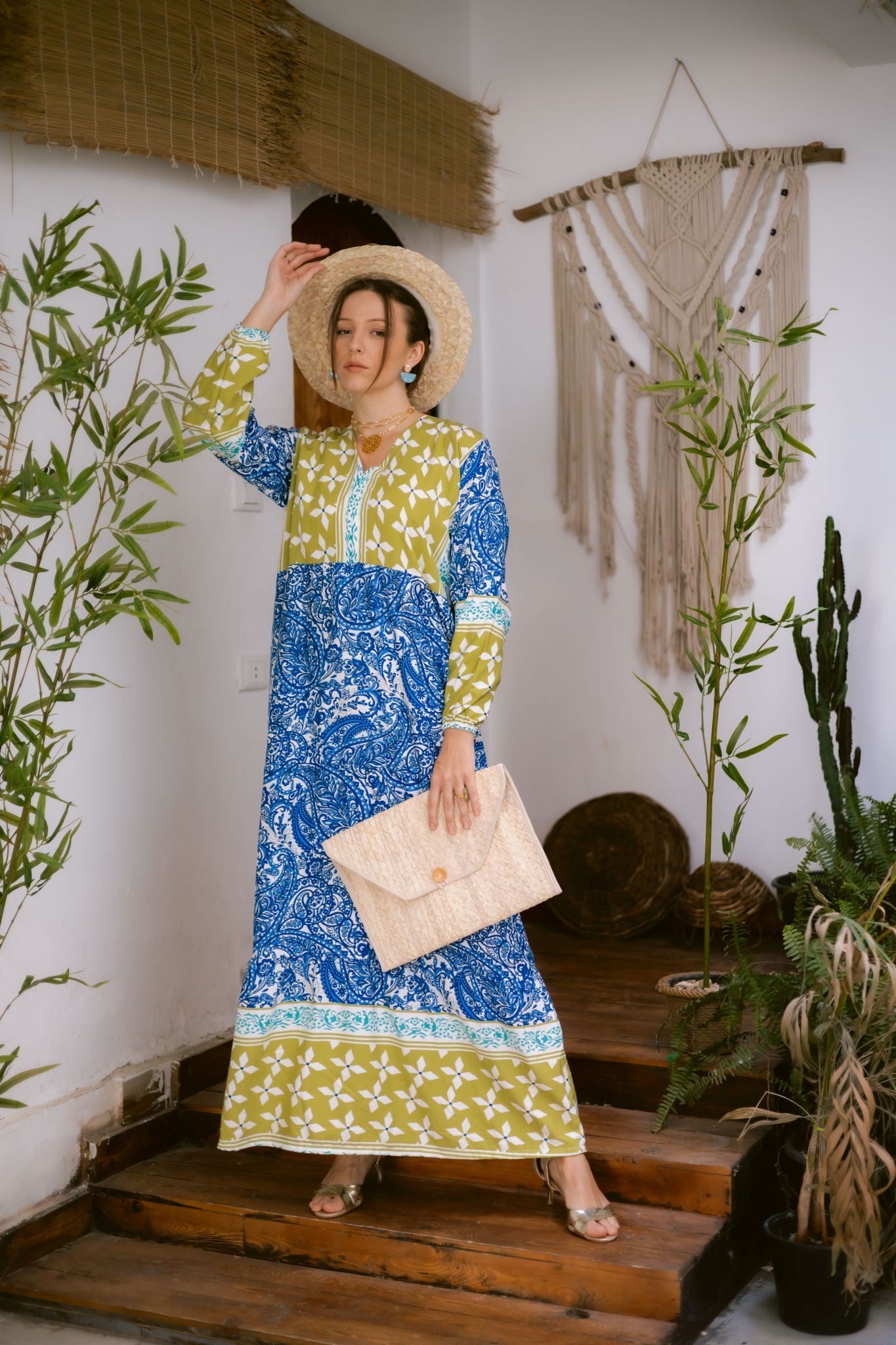 blue x green long dress