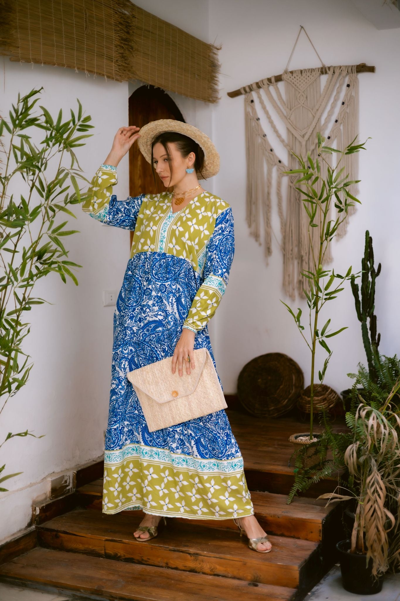 blue x green long dress