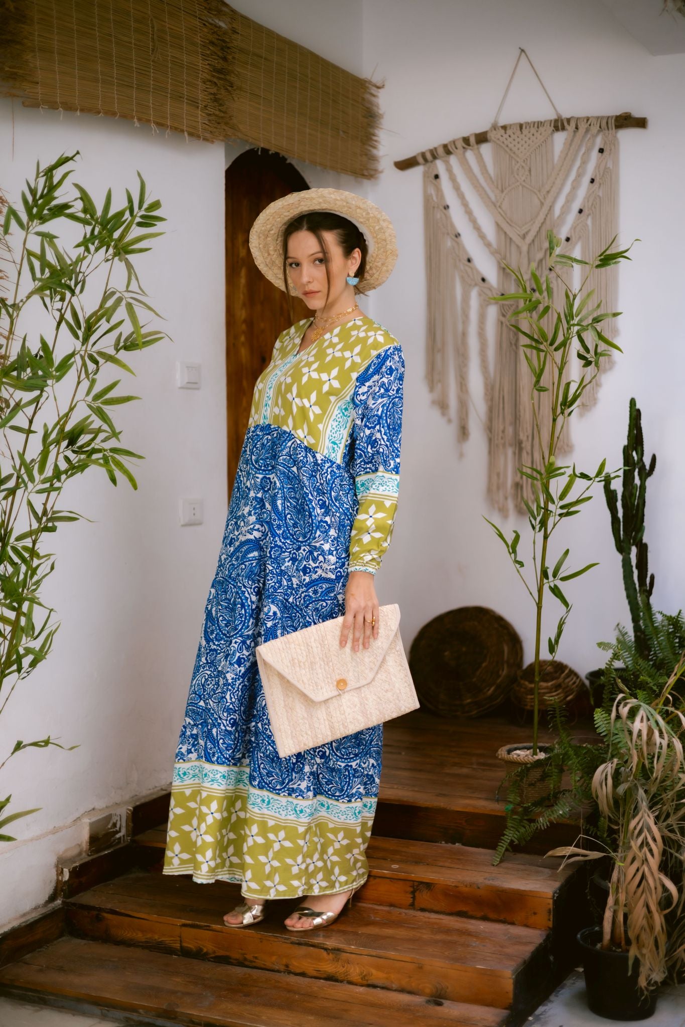 blue x green long dress