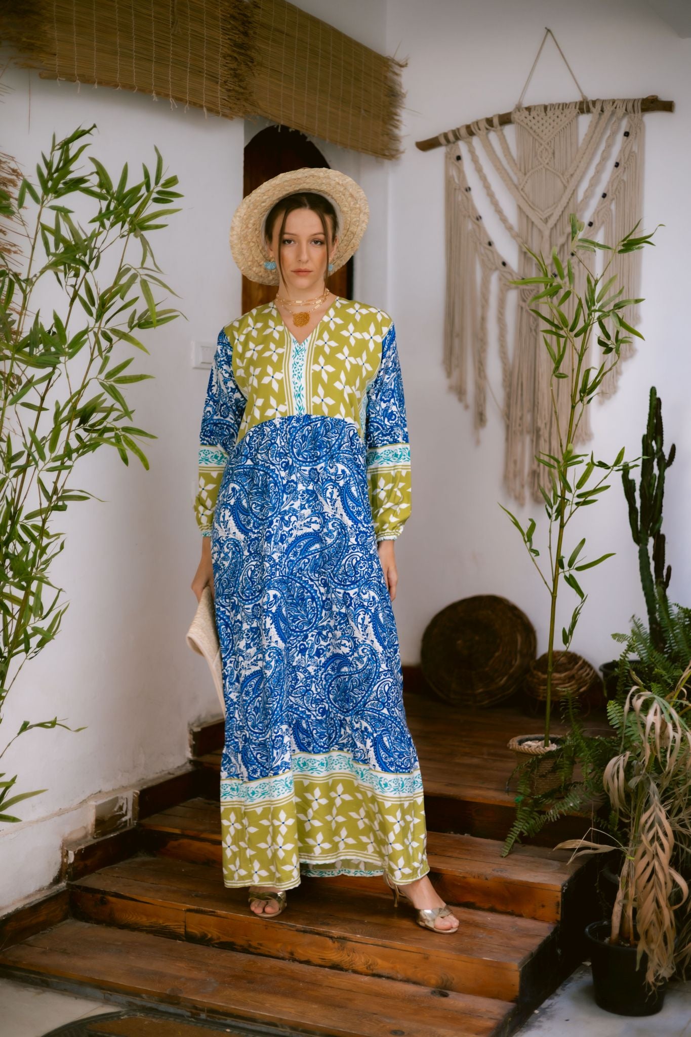 blue x green long dress