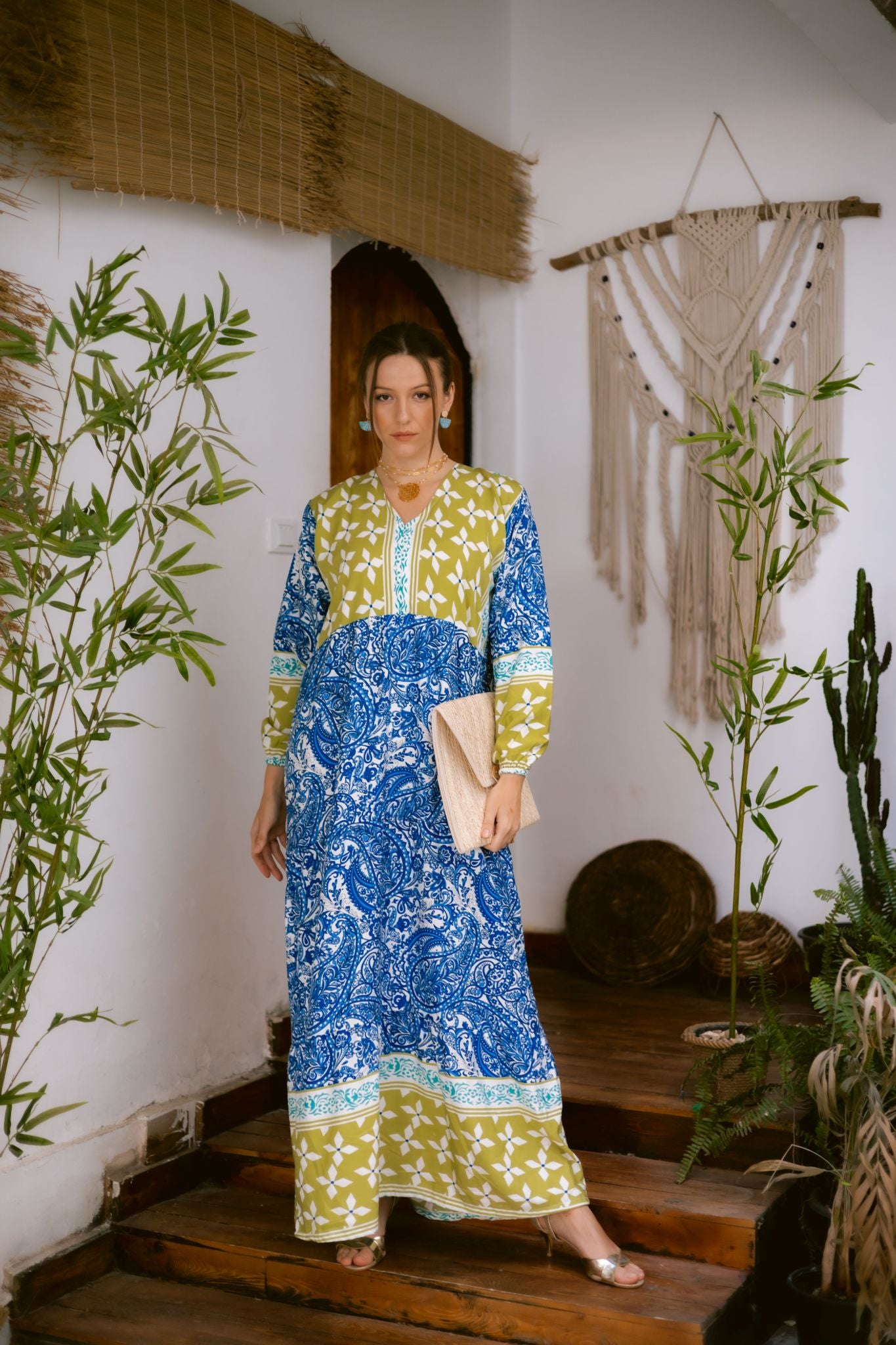 blue x green long dress