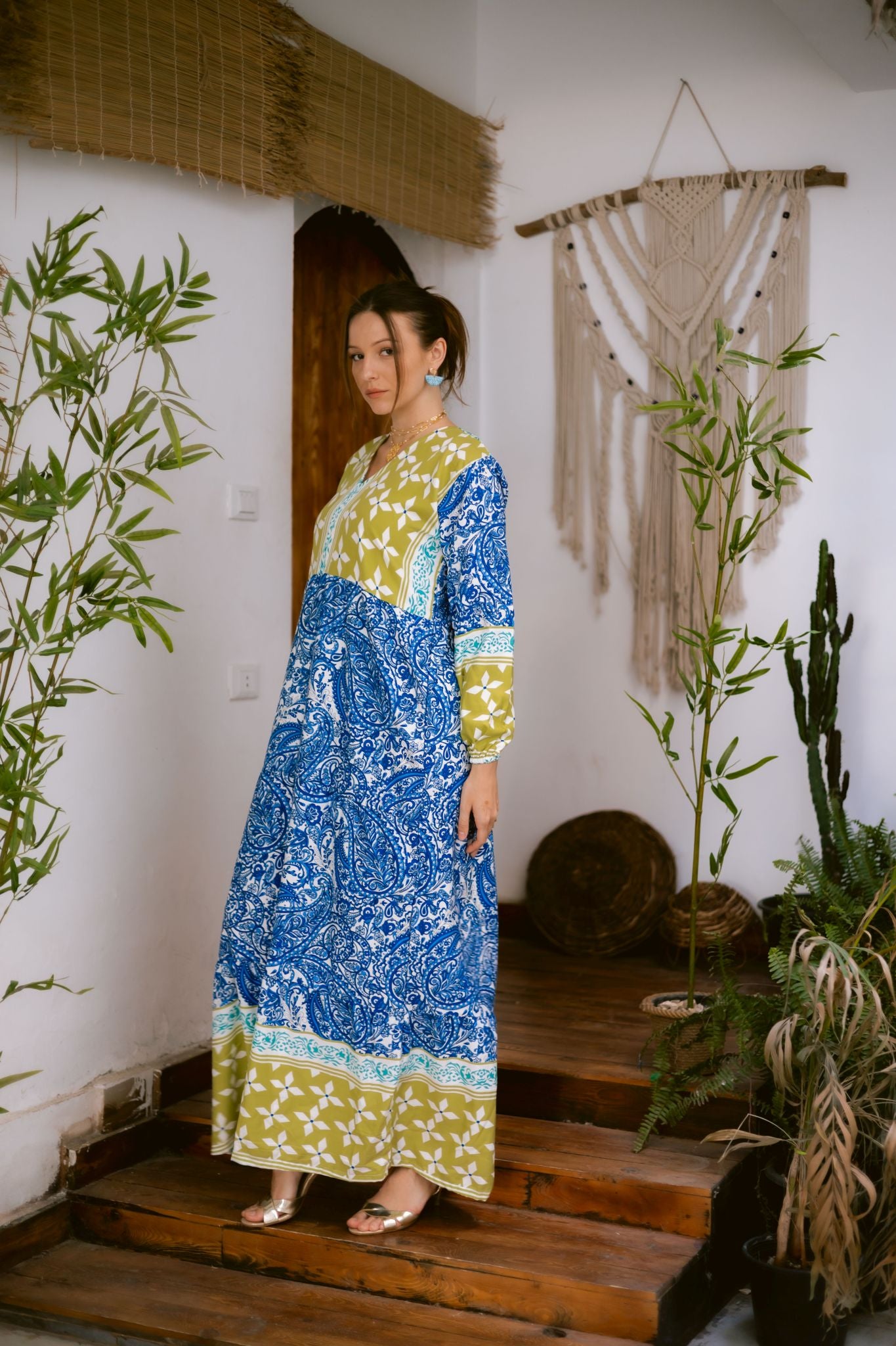 blue x green long dress