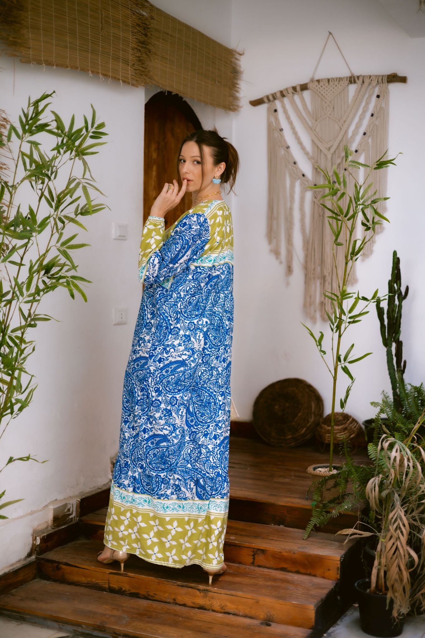 blue x green long dress