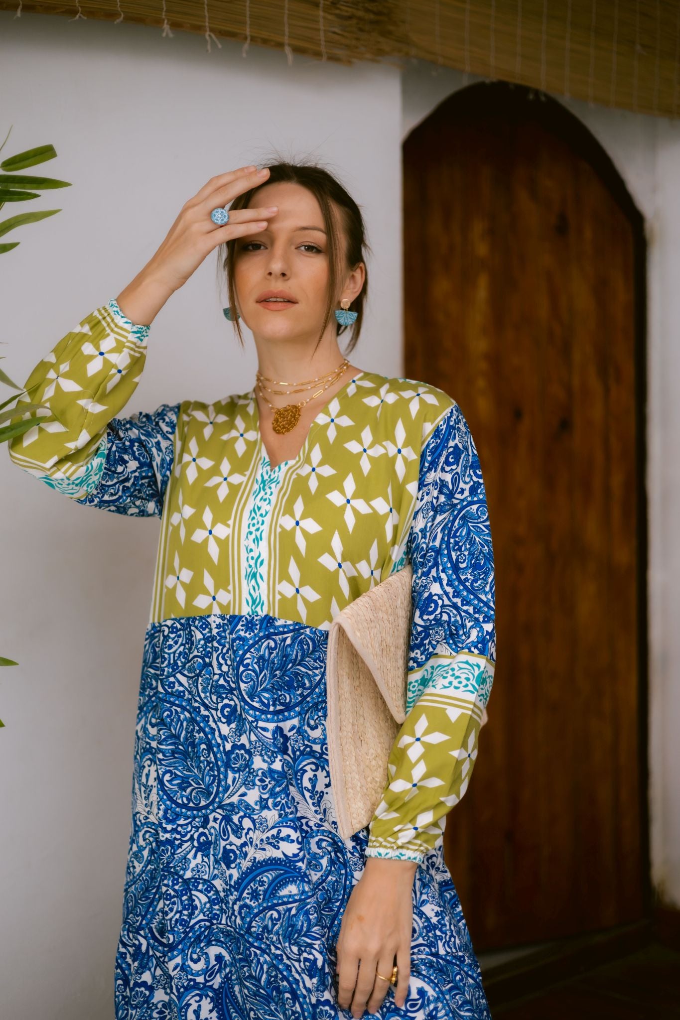 blue x green long dress