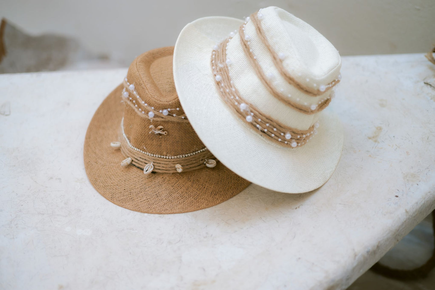 white summer hat