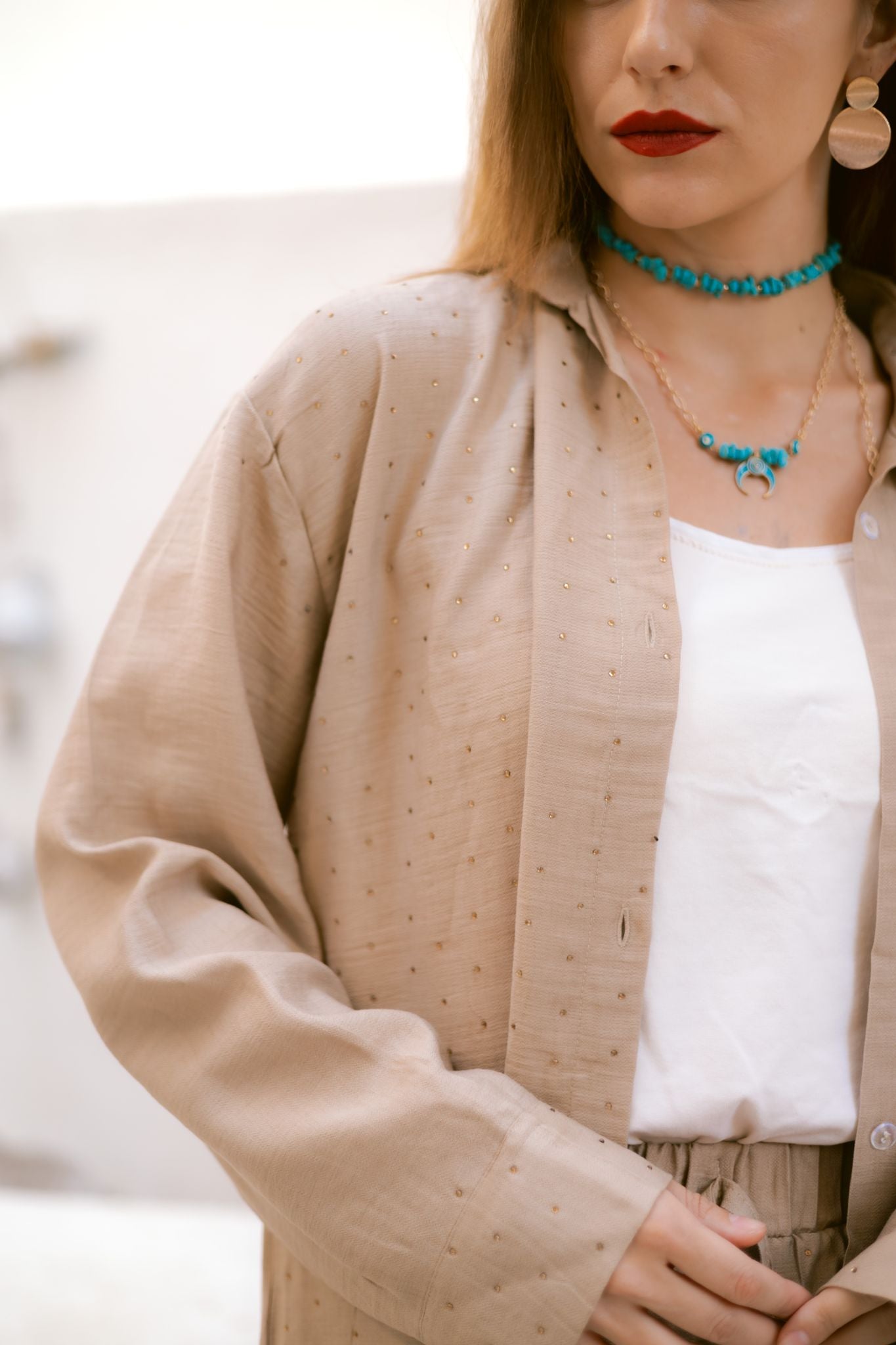 beige bling bling linen set