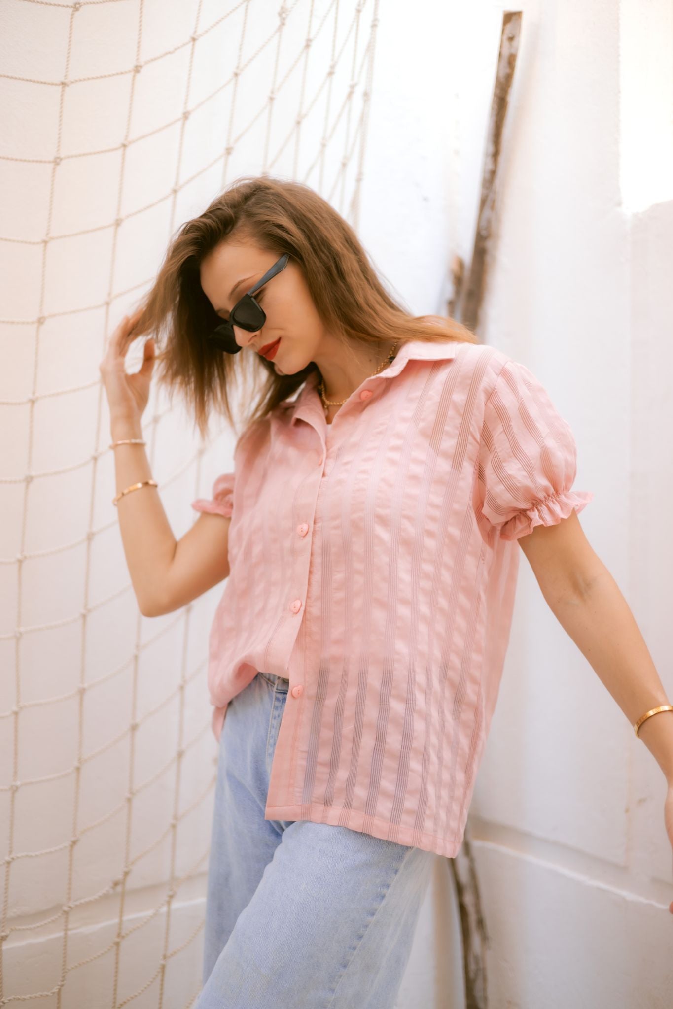 pink blouse