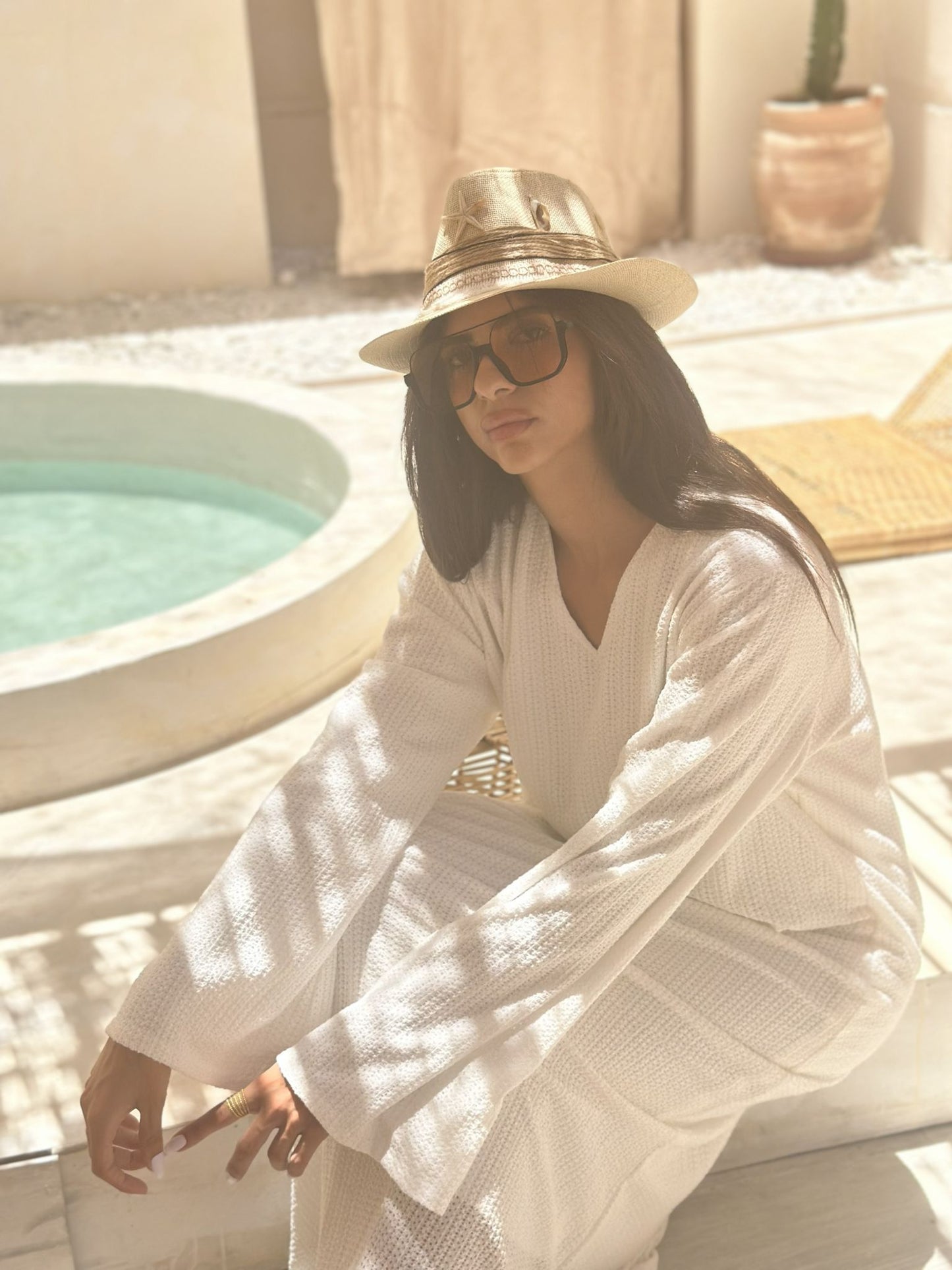 white padded lace dress