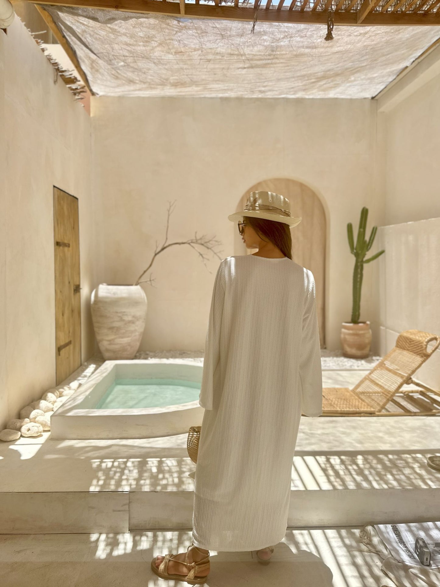 white padded lace dress