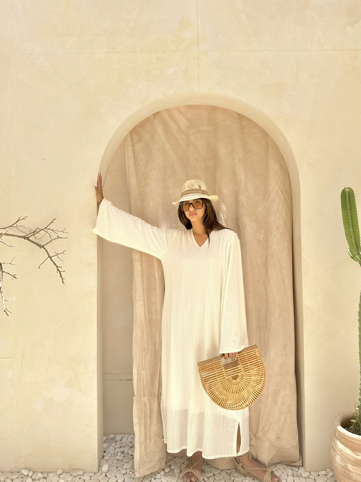 white padded lace dress