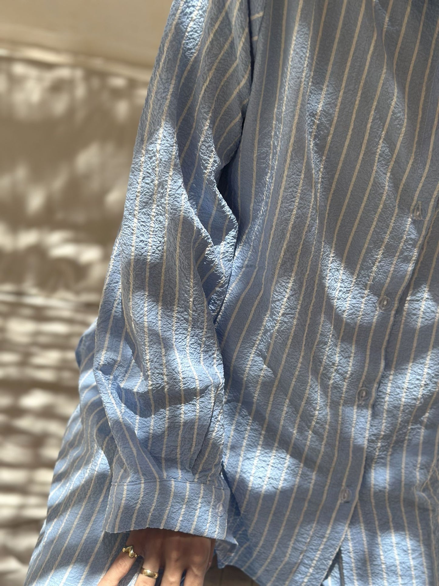 light blue stripped set