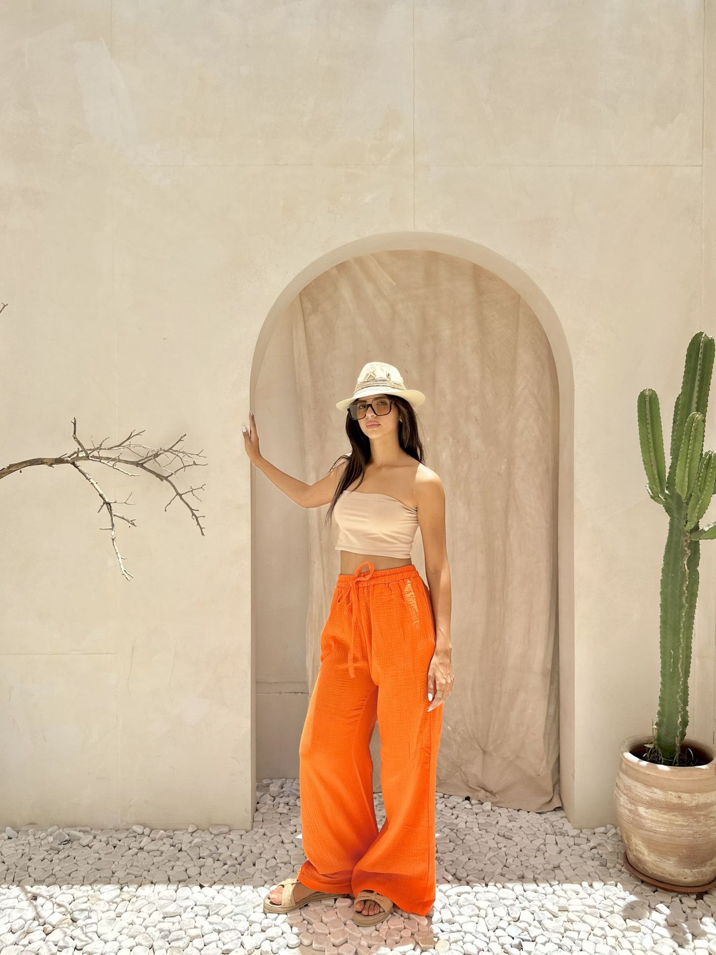 orange summer pants