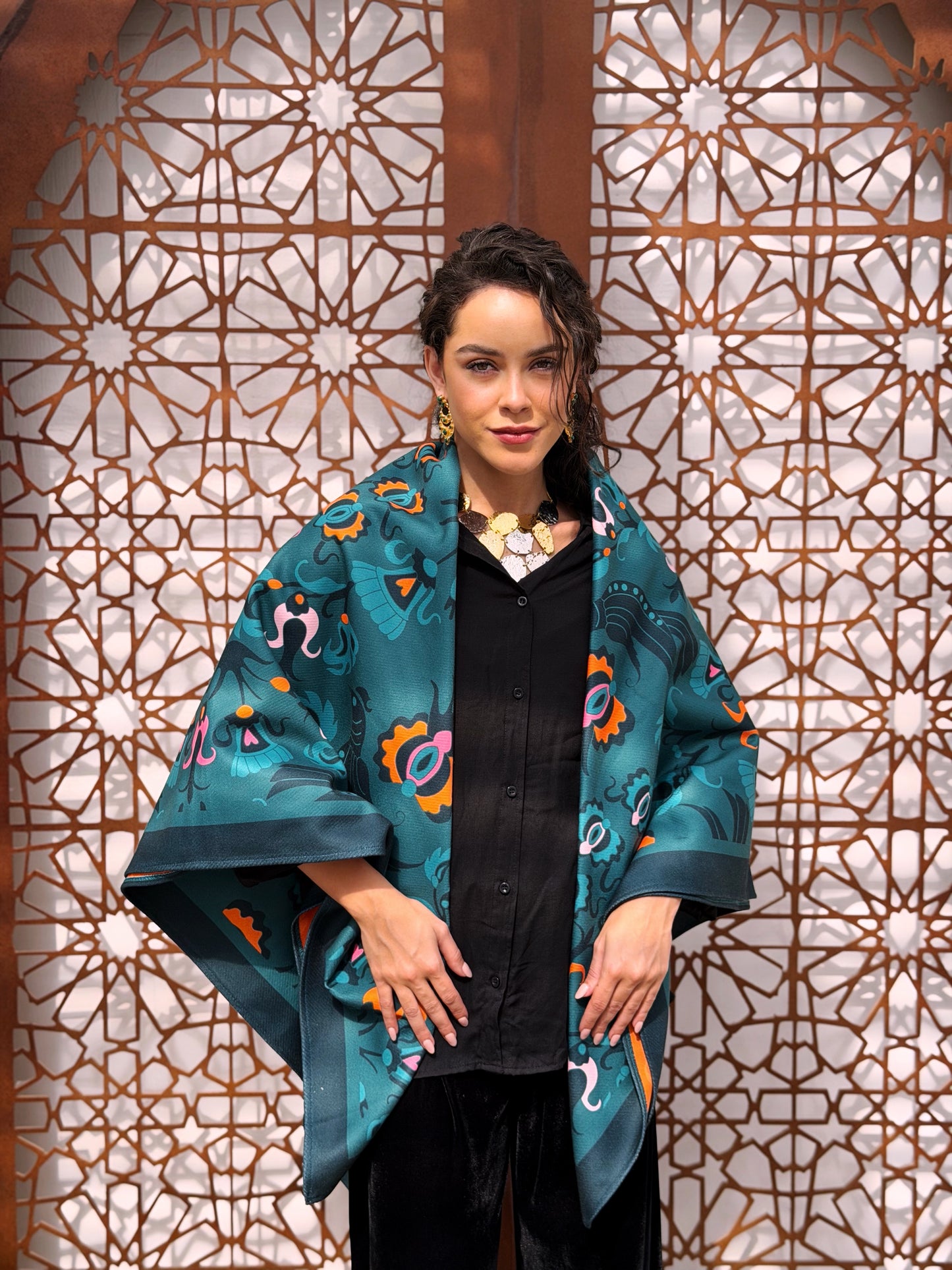 Parrot square shawl