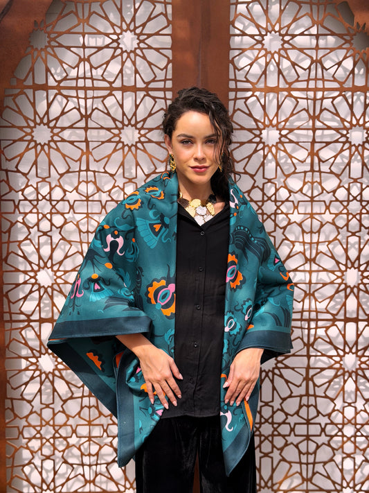 Parrot square shawl