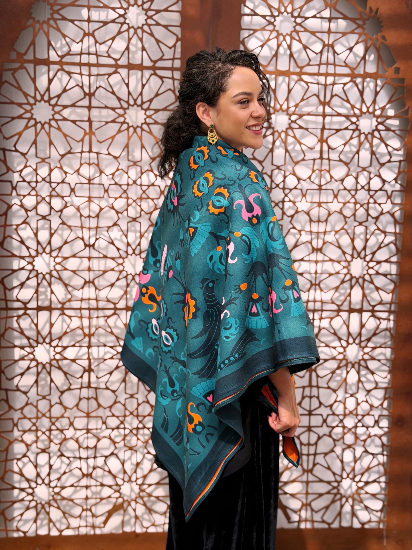 Parrot square shawl