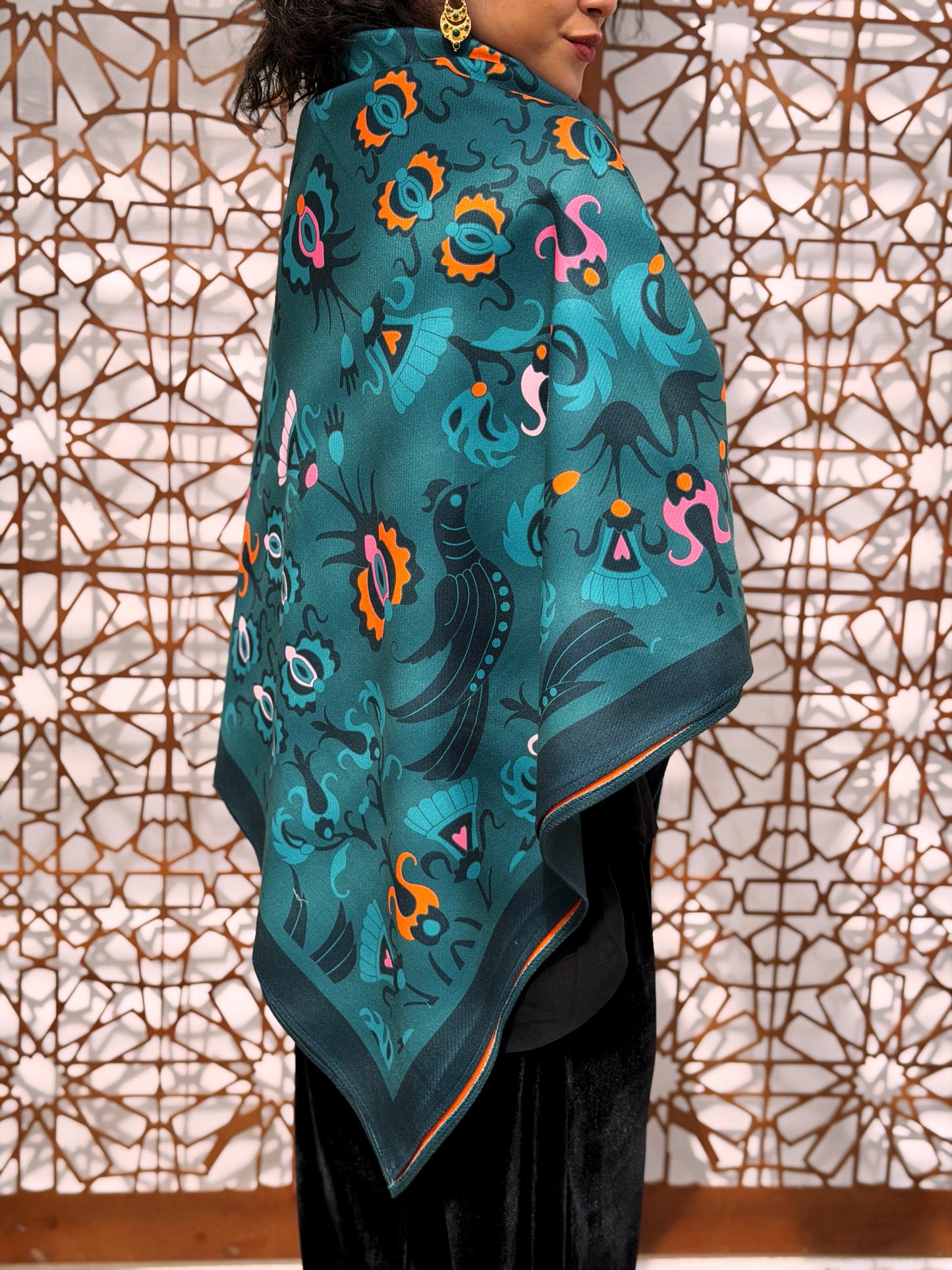 Parrot square shawl