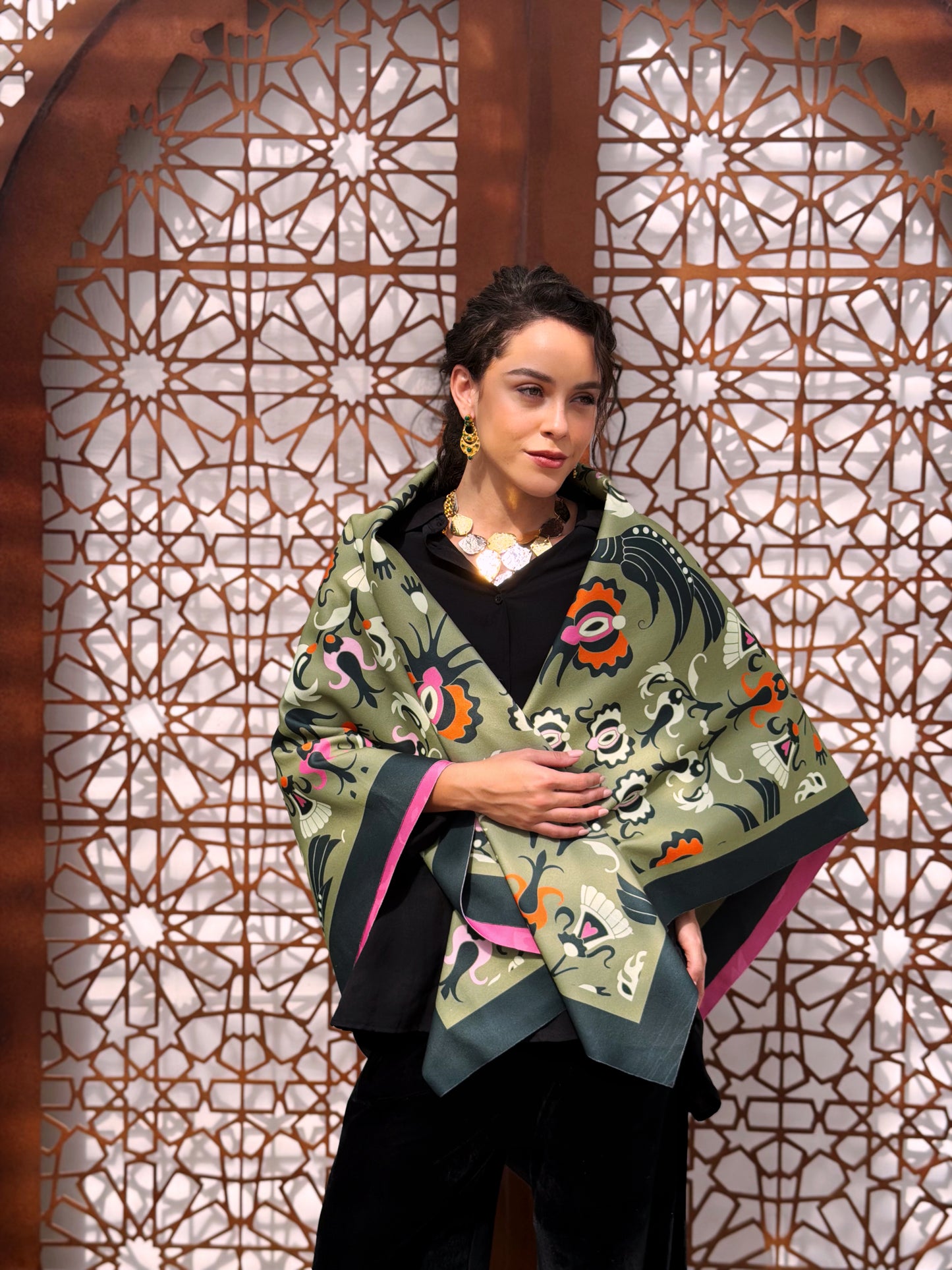 jungle square shawl