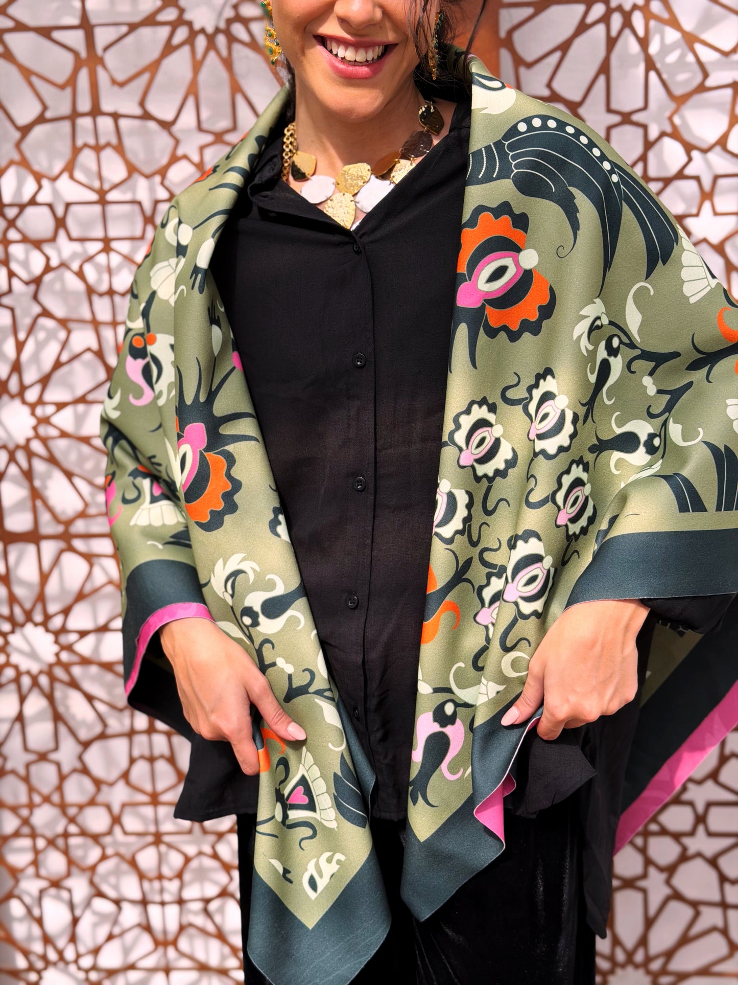 jungle square shawl